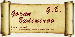 Goran Budimirov vizit kartica